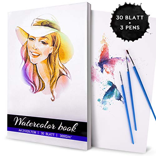 Blocco Acquerello, Gifort A4 (21 x 29.7 cm) Carta Acquerello 30 Fogli con 3... - Ilgrandebazar