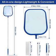Carica l&#39;immagine nel visualizzatore di Gallery, Retina Raccogl Foglie, Raccogli Foglie Piscina, rete fine con asta in...