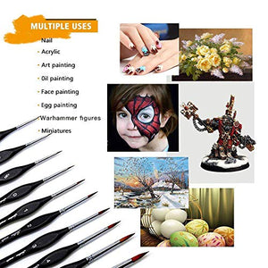 Pennelli Acquerello,Set Pittura Per Acquerello Olio e Nail Art,10...