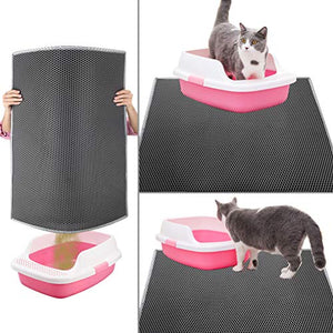 Pieviev Tappetino Lettiera Gatto, 61 x 38cm Doppio Strato grigio - Ilgrandebazar