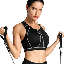 Carica l'immagine nel visualizzatore di Gallery, SYROKAN Donna Reggiseno Sportivo Sostegno Totale Senza Ferretto 6E, Nero