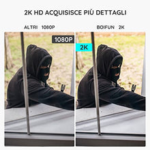 Carica l'immagine nel visualizzatore di Gallery, BOIFUN 2K Telecamera Wi-Fi Senza Fili da Esterno, Sicurezza Sorveglianza con Batteria, Rilevamento del Movimento Umano, Visione Notturna a Colori, Allarme Suono e Luce, Area Di Allarme Personalizzata