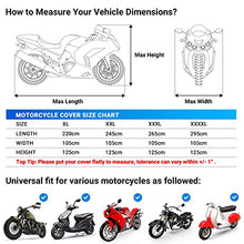 Carica l&#39;immagine nel visualizzatore di Gallery, Favoto Telo Coprimoto 210D Teli per Moto Scooter Impermeabile Resistente ad Acqua/Polvere/Pioggia/Vento/Foglie, Copertura Motociclo, 295x105x125cm (Nero Arancione)