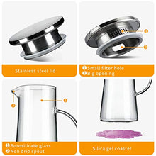 Carica l'immagine nel visualizzatore di Gallery, Brocche e Caraffe,BOQO Caraffa Vetro,Coperchio in Acciaio Inox,Brocca...
