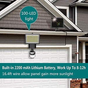 ERAY Lampada Solare con Sensore di Movimento, Luce Led Esterno 100led - Ilgrandebazar