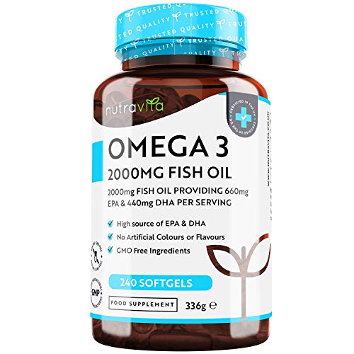 Omega 3 Olio di Pesce da 2000 mg - 660 EPA e 440 DHA - Capsule gel...