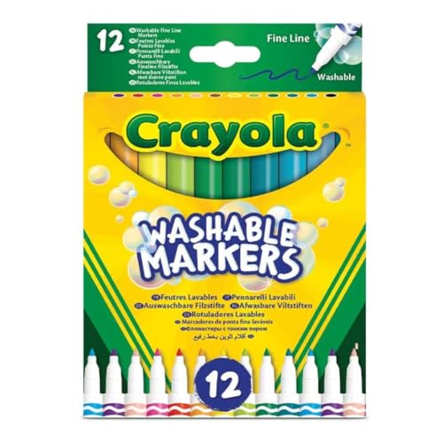 CRAYOLA Mini Kids – Pennarelli Lavabili con Punta Arrotondata, Confezione da 12 Pezzi in Colori Assortiti, Età Consigliata: 12 Mesi - 5 Anni