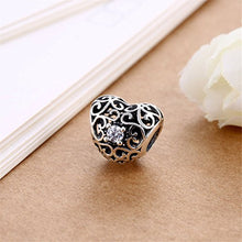 Carica l&#39;immagine nel visualizzatore di Gallery, HMILYDYK, charm a forma di cuore in argento sterling con cristalli Swarovski... - Ilgrandebazar