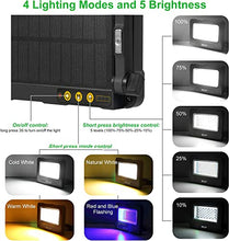 Carica l&#39;immagine nel visualizzatore di Gallery, CLV Faro Luce LED Portatile 60W, Faro LED Ricaricabile USB &amp; Solare con 12000mAh Batteria, 4 Modalità di Illuminazione 5 Luminosità, Luci da Lavoro per Cantiere, Garage, Campeggio, Emergenza