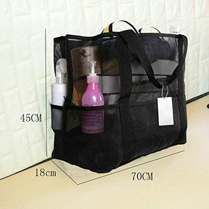EXTSUD Borsa da Spiaggia con Chiusura a Zip Multitasche Grande a Rete...