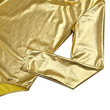 Carica l'immagine nel visualizzatore di Gallery, Body da danza, donna, a maniche lunghe, con scollo rotondo, X-Large, Oro - Ilgrandebazar