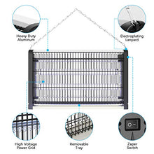 Carica l&#39;immagine nel visualizzatore di Gallery, JBHOO Lampada Anti Zanzara 20W Zanzariera Elettrica con Luce UV Attirare,...