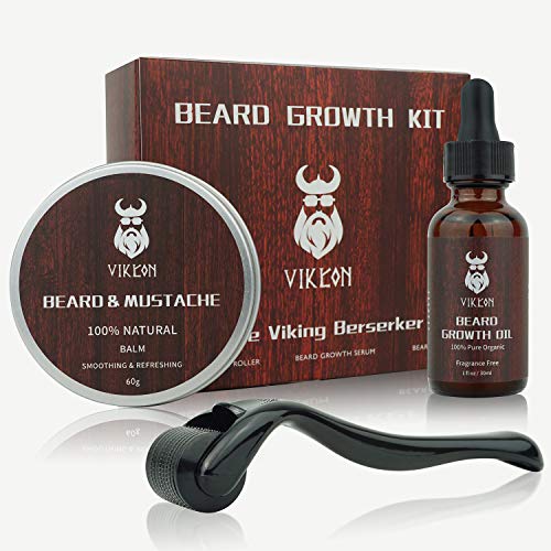 Derma Roller - Kit per la crescita della barba, Dermaroller con 540 aghi,...