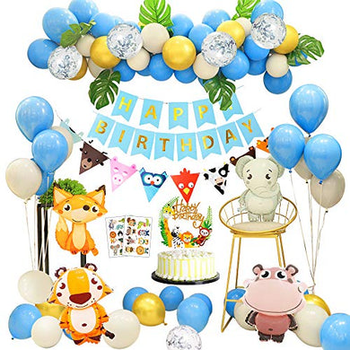 Palloncini Compleanno 1 Anno, Kit Compleanno Bambino 1 Anno, Decorazioni  Palloncini Blu, Palloncino Numero 1 Gigante, Banner Lattice Coriandoli