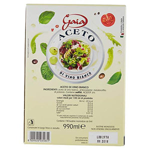 Gaia Aceto di Vino Bianco - 198 Bustine Monodose da 5 Ml - 990 Gr