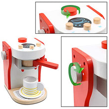 Carica l&#39;immagine nel visualizzatore di Gallery, PL Macchina Caffe Cucina Giocattolo Legno per Bambini Caffettiera Giochi...