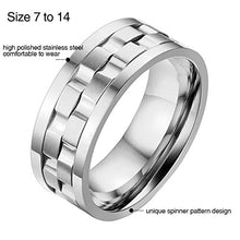 Carica l&#39;immagine nel visualizzatore di Gallery, OIDEA Anello Acciaio Inossidabile Uomo ruotabile Ruota Argento 22 - Ilgrandebazar
