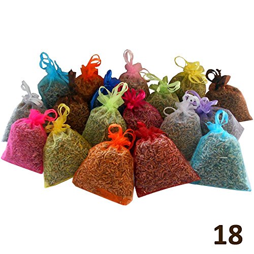 18 sacchettini di organza multicolor, ciascuno riempito con 10 g pura... - Ilgrandebazar