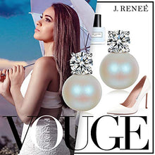 Carica l&#39;immagine nel visualizzatore di Gallery, J. RENEÉ Regalo San Valentino, Orecchini Donna, argento Bianca 8mm - Ilgrandebazar