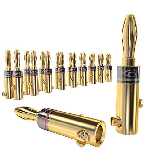 KabelDirekt Connettori a Banana, (6mm², 10 Paia, Dorati 24K, 10 paia