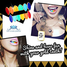 Carica l&#39;immagine nel visualizzatore di Gallery, &quot;Rainbow Grillz with Fangs for Mouth Top Bottom Hip Hop Teeth Grills for... - Ilgrandebazar