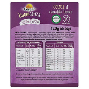 Céréal Esclusivi Golosi al Cioccolato Bianco, 6 barrette senza glutine,...