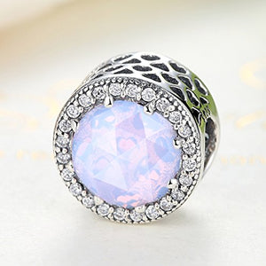 NINGAN Ciondolo radioso con Motivo a Cuori, in Argento Opalescent Pink - Ilgrandebazar