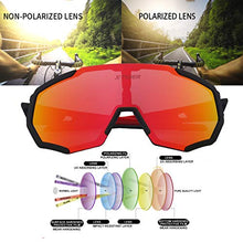 Carica l&#39;immagine nel visualizzatore di Gallery, X-TIGER Occhiali Ciclismo Polarizzati con 3 Lenti Nero e Rosso