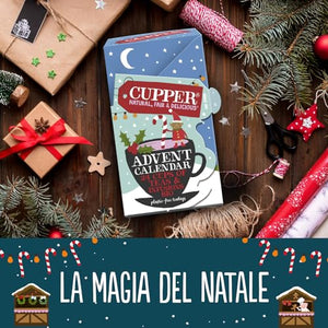 Cupper Calendario dell'Avvento Biologico, Cofanetto Assortito di 12 Tè e Infusi Biologici e 100% Naturali, Filtri 100% Biodegradabili, Confezione da 24 Bustine