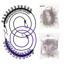 Carica l'immagine nel visualizzatore di Gallery, Wanxida 2PCS Filo Stendibiancheria, Portatile per Corda da Bucato Nero+viola