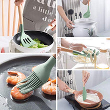 Carica l'immagine nel visualizzatore di Gallery, Set di 11 utensili da cucina in silicone, resistenti al calore, con Verde