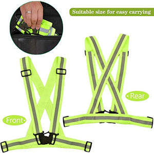 2 Pezzi Gilet di Sicurezza, SANTOO Imbragatura Riflettente Sicurezza con...
