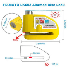 Carica l&#39;immagine nel visualizzatore di Gallery, FD-MOTO Allarme Blocco Disco Moto Bici Freno a Giallo - Ilgrandebazar