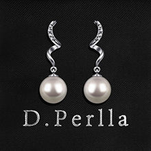 Carica l&#39;immagine nel visualizzatore di Gallery, Orecchini con Perle D’acqua Dolce D.Perlla donna in Bianco Perla2