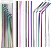 Carica l'immagine nel visualizzatore di Gallery, POLIGO 13 pezzi set di cannucce in acciaio inossidabile - Cannucce in...