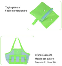 Carica l'immagine nel visualizzatore di Gallery, Faburo Large Borsa da Spiaggia in Tessuto A Rete per Riporvi Giocattoli da Bambino Palline, Borsa a Secchiello da Spiaggia Giochi Tote per Mare Piscina Barca Giocattoli Asciugamani o Altri Articoli