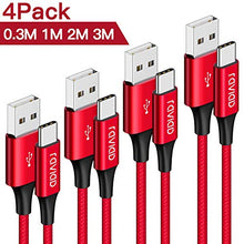 Carica l'immagine nel visualizzatore di Gallery, RAVIAD Cavo USB C [4Pezzi, 0.3m 1m 2m 3m] Type-C Carica Rapida Rosso - Ilgrandebazar