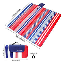 Carica l'immagine nel visualizzatore di Gallery, ZOMAKE Coperta Telo Picnic Impermeabile Strisce Rosse E Blu(200*200cm)