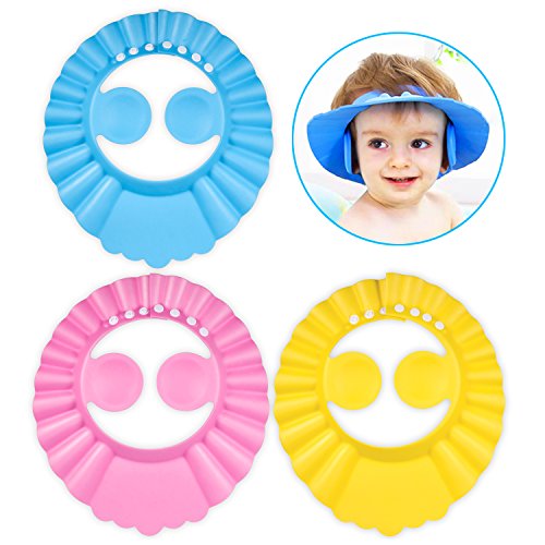 3pcs Doccia Cap per Bambino, PAMIYO Sicurezza Cappello da Bathing per...