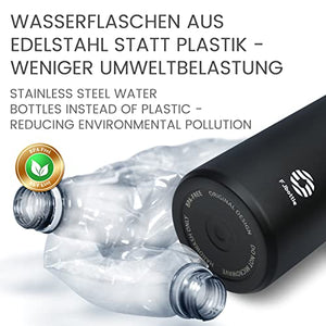 Fjbottle Borraccia Termica in Acciaio Inox Sport, 600ML/950ML/1200ML Bottiglia Termica Senza BPA - Senza Perdite Borracce per Scuola, Palestra, Sport, Yoga, Ciclismo