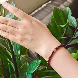 J.Endéar Bracciale Donna Granato, Rosso Pietra Naturale A-rose Gold - Ilgrandebazar