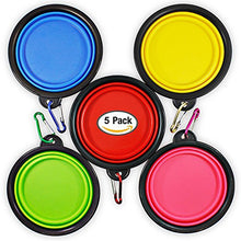 Carica l'immagine nel visualizzatore di Gallery, SENHAI Pieghevole Viaggio Ciotole per Cani Gatti Animali Domestici, 5 Pack...
