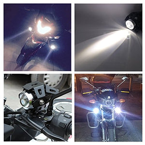 PROZOR 2PZ Luci Anteriori per Moto con Interruttore 15W 3000LM Lampada Nero