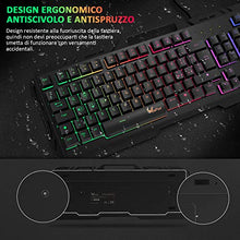 Carica l&#39;immagine nel visualizzatore di Gallery, Tastiera da Gioco, WisFox Cablata USB Retroilluminata a Colori...