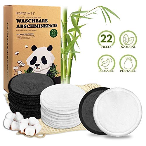 Dischetti Struccanti Lavabili 22 Pezzi in Fibra di Bambù e Green-22 - Ilgrandebazar