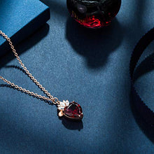 Carica l'immagine nel visualizzatore di Gallery, Collana con ciondolo a forma di cuore rosso rubino per San Valentino, regalo... - Ilgrandebazar
