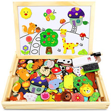 Carica l&#39;immagine nel visualizzatore di Gallery, Jojoin 110 PCS Puzzle Magnetico Legno - Lavagna Animali Giocattolo per Bambini - Giochi Montessori - Educativi Puzzle Regalo Bambini Bambino 2 3 Anni