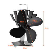 Carica l&#39;immagine nel visualizzatore di Gallery, Ventilatore per camini a legna, BUYGOO a 4 pale riscaldato per...