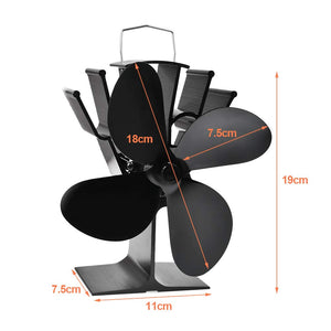 Ventilatore per camini a legna, BUYGOO a 4 pale riscaldato per...