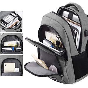 YAMTION Zaino Scuola per Superiore e università,Zaino PC Gjb6-grigio